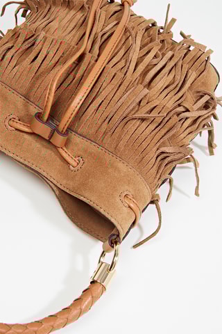 Sac porté épaule en nubuck Mag - Marron
