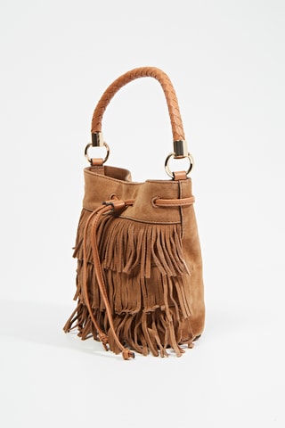 Sac porté épaule en nubuck Mag - Marron
