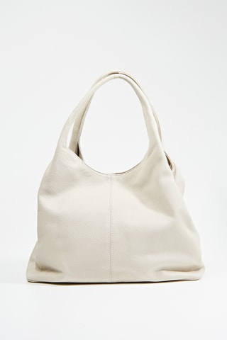 Sac porté épaule en cuir Atika - Ivoire