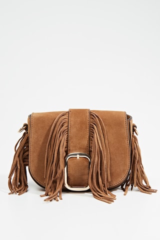 Sac bandoulière en nubuck Mathy - Marron