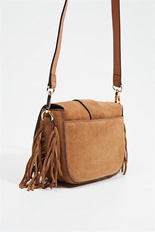 Sac bandoulière en nubuck Mathy - Marron