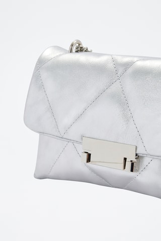Sac bandoulière en cuir - Argenté