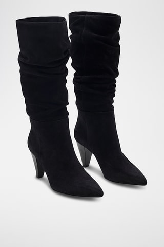 Bottes en cuir de veau Farrah - Noir