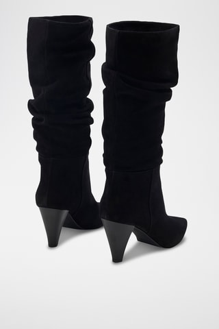 Bottes en cuir de veau Farrah - Noir