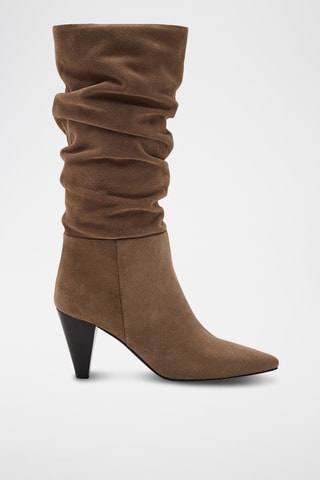 Bottes en cuir de veau Farrah - Marron