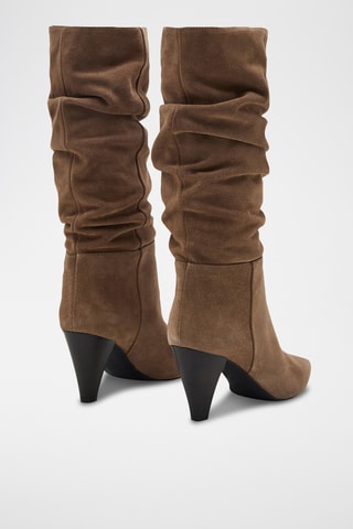 Bottes en cuir de veau Farrah - Marron