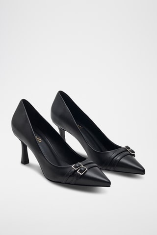 Escarpins en cuir de chèvre Flora - Noir