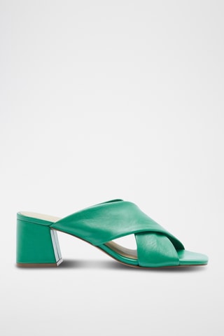 Mules à talons en cuir Kolyana - Turquoise