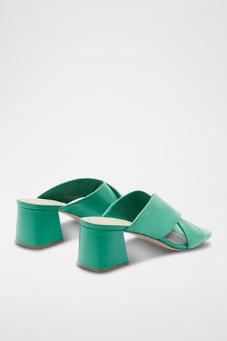 Mules à talons en cuir Kolyana - Turquoise