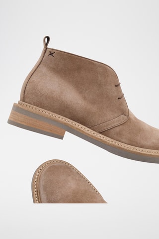 Boots en croûte de cuir de veau Maze - Marron clair