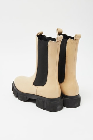 Bottines Chelsea en cuir de veau - Beige