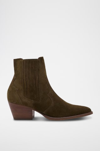 Bottines Chelsea en cuir de veau nubuck Elsie - Kaki