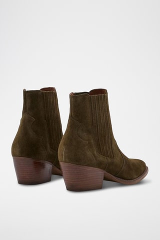 Bottines Chelsea en cuir de veau nubuck Elsie - Kaki
