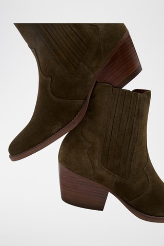 Bottines Chelsea en cuir de veau nubuck Elsie - Kaki
