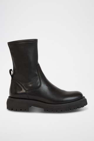 Bottines en cuir de veau - Noir