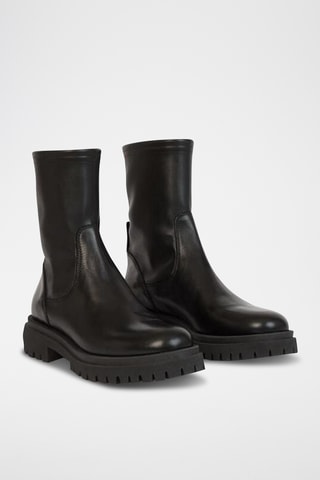 Bottines en cuir de veau - Noir