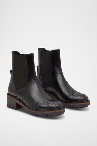Bottines Chelsea en cuir de veau - Noir