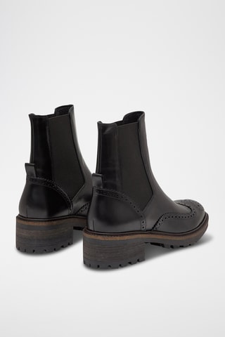 Bottines Chelsea en cuir de veau - Noir
