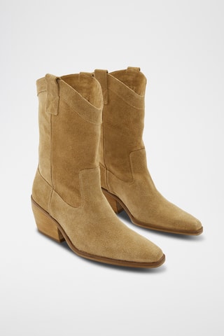 Bottines en cuir de veau nubuck  Lilah - Caramel