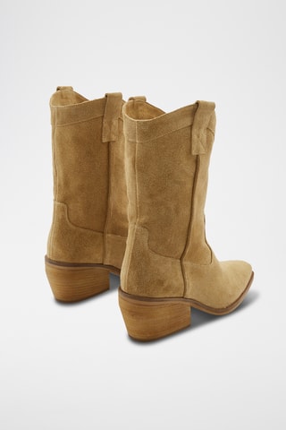 Bottines en cuir de veau nubuck  Lilah - Caramel