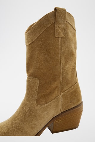 Bottines en cuir de veau nubuck  Lilah - Caramel