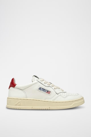 Baskets en cuir Medalist - Blanc et rouge
