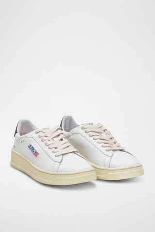 Baskets en cuir Dallas - Blanc et bleu