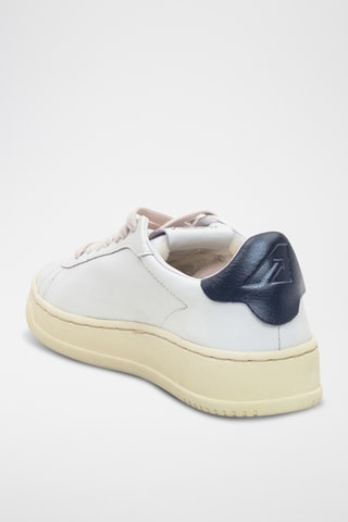 Baskets en cuir Dallas - Blanc et bleu