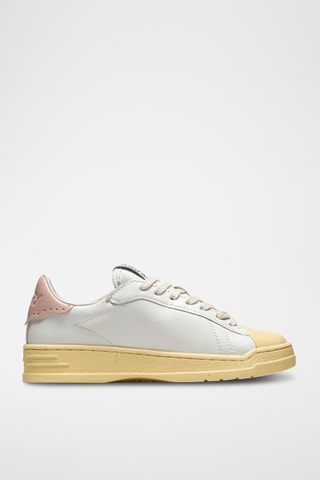 Baskets en cuir Bob Lutz - Blanc et rose