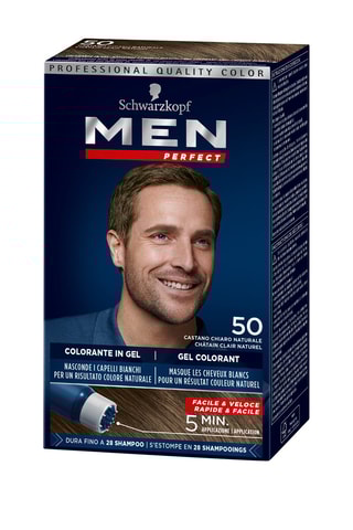 Gel colorant Men Perfect Schwarzkopf - 50 Châtain Clair Naturel