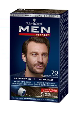 Gel colorant Men Perfect Schwarzkopf - 70 Châtain Foncé Naturel