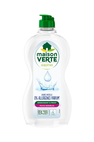 6 x Liquide vaisselle 0% Allergènes Parfum Maison Verte - 500 ml
