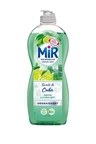 5 x Liquide vaisselle Secrets de Cuba Menthe et Citron Vert Mir - 675 ml