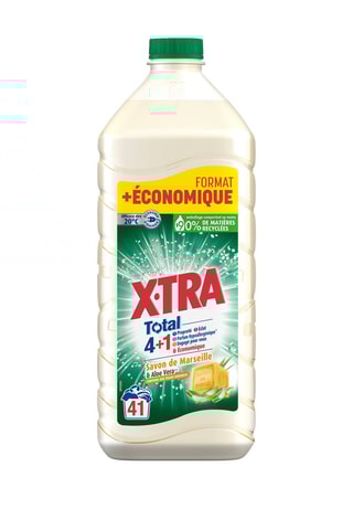 3 x Lessive Total 4+1 Savon de Marseille et aloe vera XTra - 41 lavages - 1,845 l
