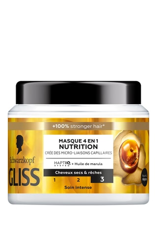 4 x Masque 4-en-1 Nutrition Gliss Schwarzkopf - Cheveux secs et rêches - 400 ml