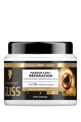 4 x Masque 4-en-1 Réparation Gliss Schwarzkopf - Cheveux secs et abîmés - 400 ml