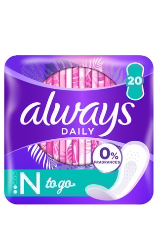 8 x 20 serviettes hygiéniques Protège Slips Single To Go - Always
