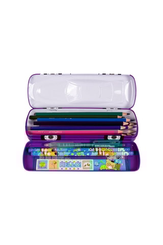 Trousse métallique Voiture de course - Violet et blanc