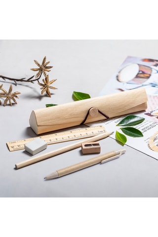 Trousse et 5 accessoires en bois Eco - Naturel