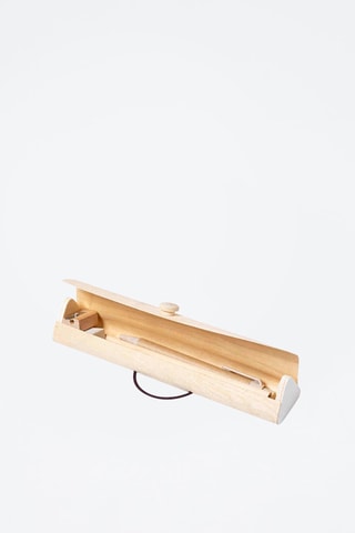 Trousse et 5 accessoires en bois Eco - Naturel