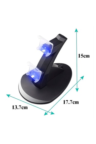 Double support de charge de manettes PS4 - Noir