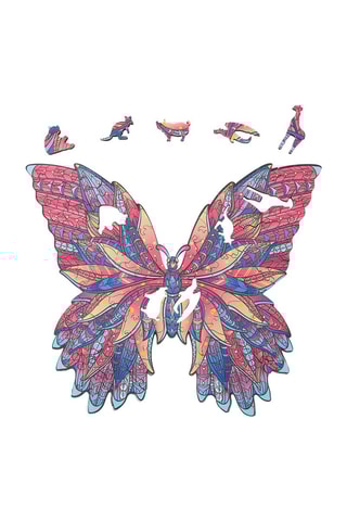 Puzzle papillon 3D en bois Dès 3 ans - A4