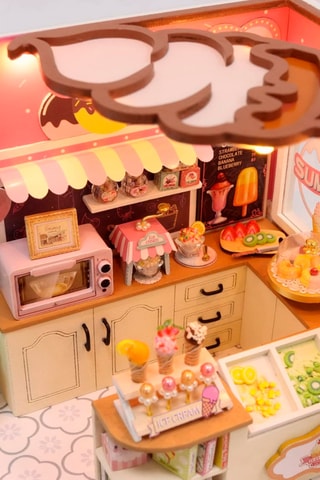 Maquette 3D Boutique de glaces LED en bois - Dès 14 ans 