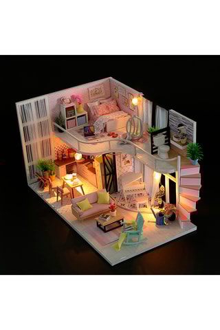 Maquette 3D Maison de poupée LED en bois - Dès 14 ans