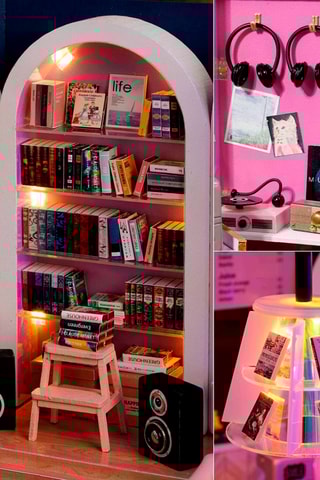 Maquette 3D Café du livre LED en bois - Dès 14 ans