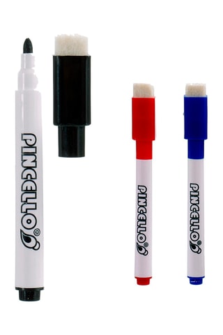 3 feutres pour tableau blanc - Noir, rouge et bleu