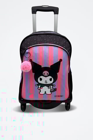 Sac à dos à roulettes Kuromi Hello Kitty Sanrio - Noir et rose