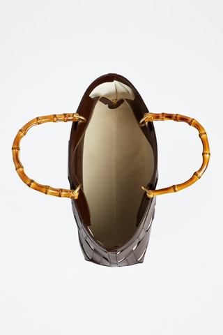 Sac à main en cuir - Marron et blanc