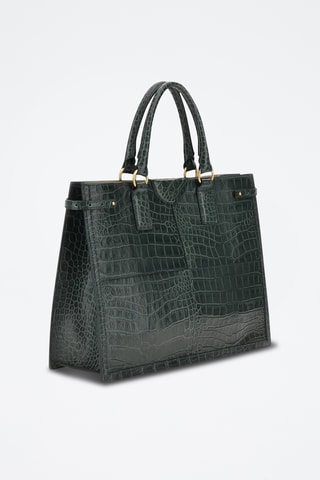 Sac à main en cuir Isa - Vert foncé