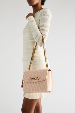 Sac porté épaule en cuir - Rose